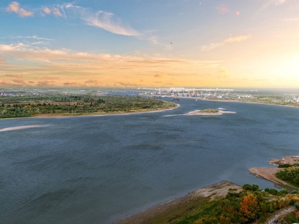 Вид из окон ЖК Tower на реку Томь