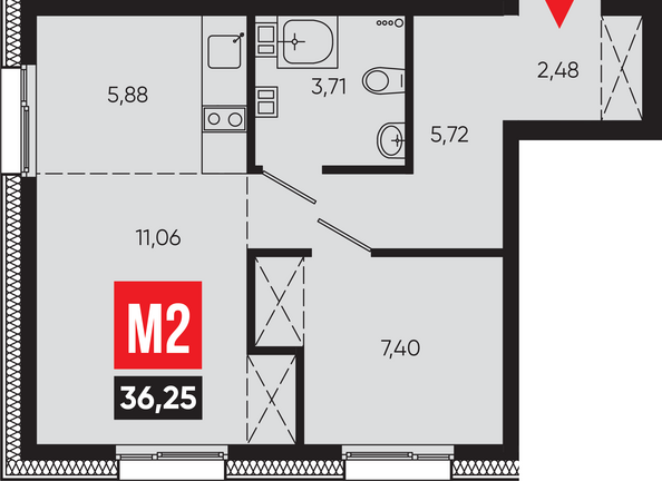 Планировка  36,25 м²