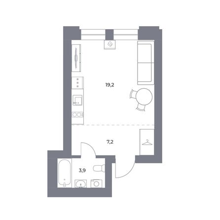 Планировка Студия 30,3 м²