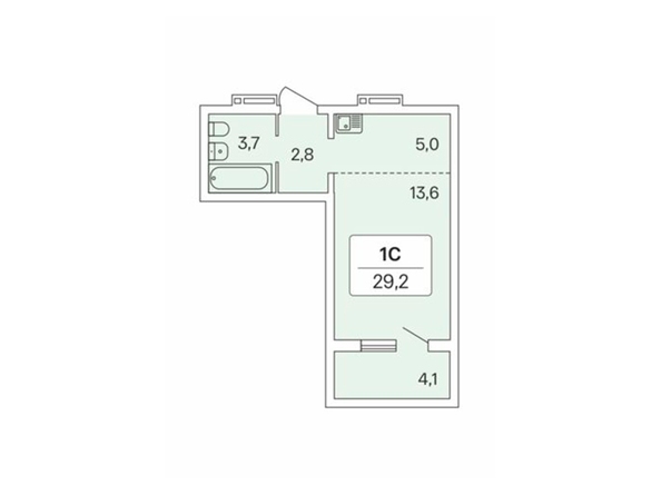 Планировка Студия 29,3 м²