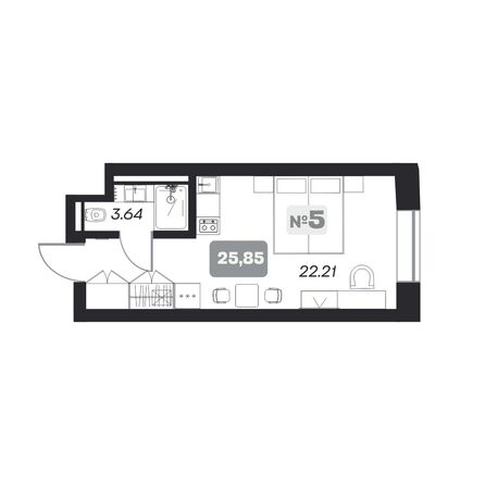 Планировка Студия 25,85 - 25,96 м²