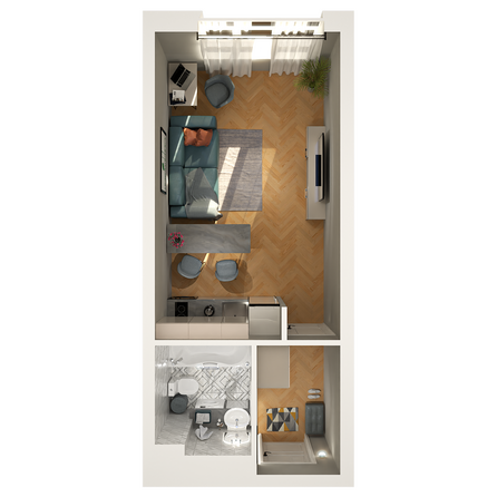 Планировка Студия 27, 27,1 м²