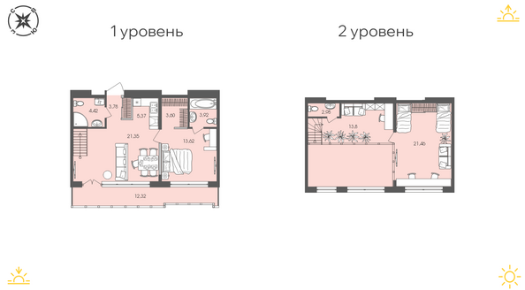 Планировка 2-комн 87,28 м²