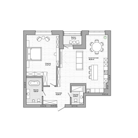 Планировка 2-комн 108,19 м²