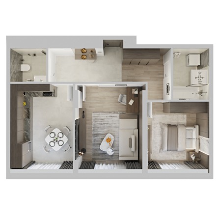Планировка 2-комн 58,5 м²