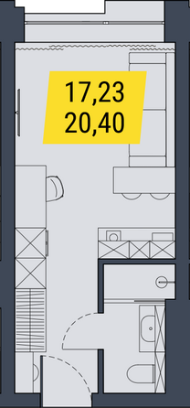 Планировка Студия 20,4 м²