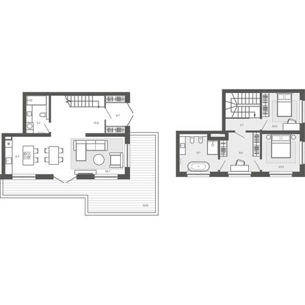 Планировка 3-комн 134,85 м²