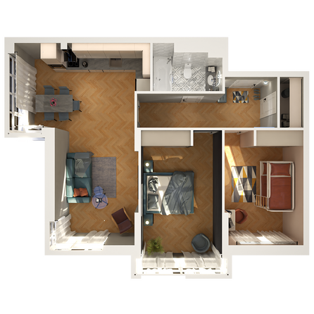 Планировка 3-комн 71,7 - 76,7 м²
