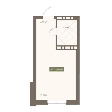 Планировка Студия 24,06 м²