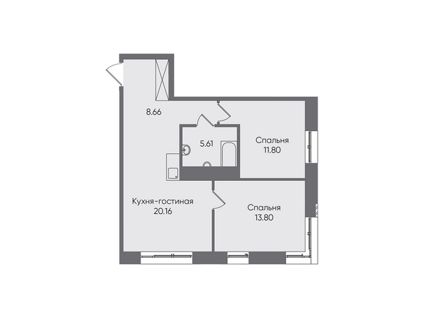 Планировка трехкомнатной квартиры 60,03 кв.м
