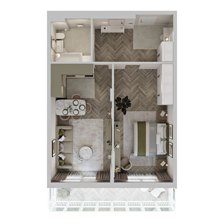 Планировка 2-комн 61,1 м²