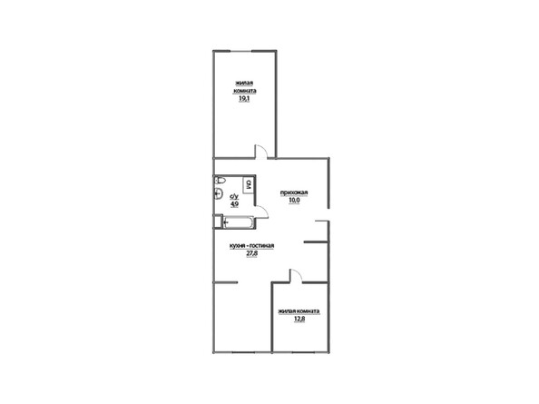 Планировка трёхкомнатной квартиры 82,3 кв.м