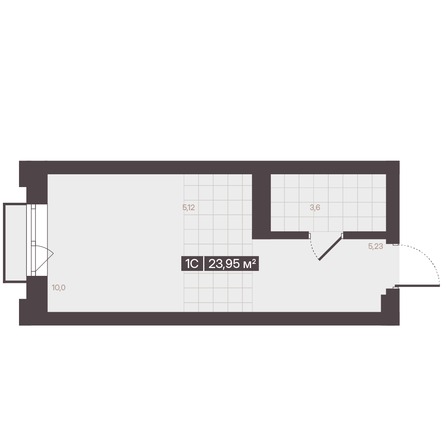 Планировка 1-комн 23,95 м²