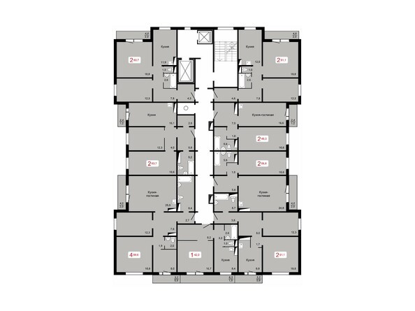 Планировка 2-5 этажей