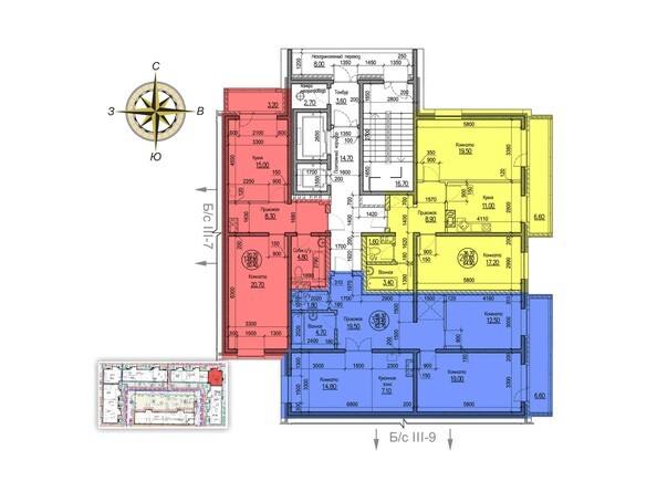 Блок-секция 8. Планировка типового этажа