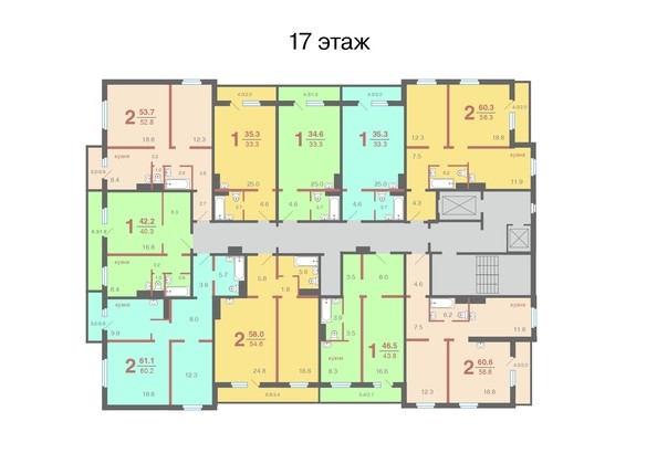 Типовая планировка 17 этажа