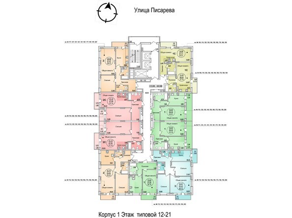 План 12-21 этажа