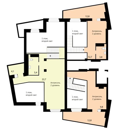 Двухуровневые квартиры, этаж 9-10, 2 уровень, 2 этап