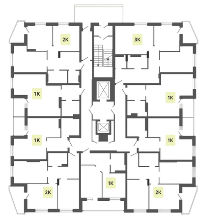 План 3-9 этажа