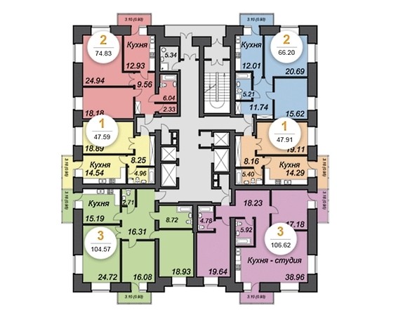 План 4-11 этажей
