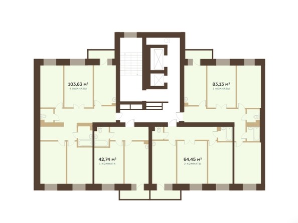 Типовой план этажа 8 подъезд