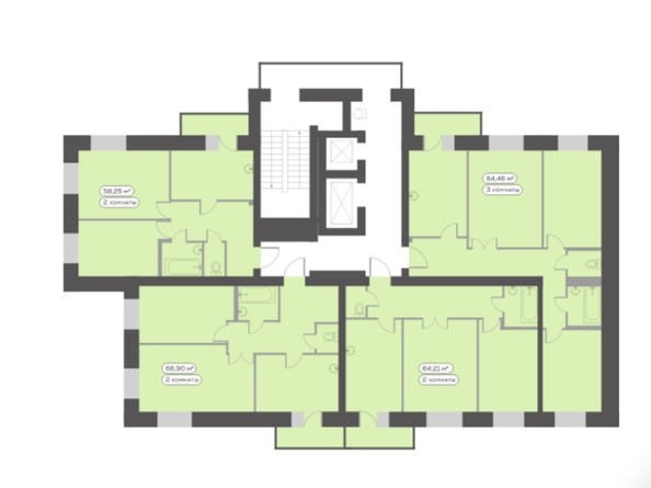 Типовой план этажа 6 подъезд