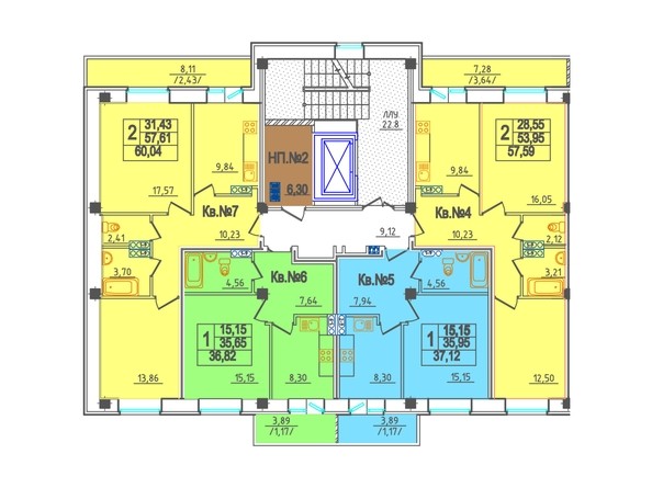 Типовая планировка этажей 2-10