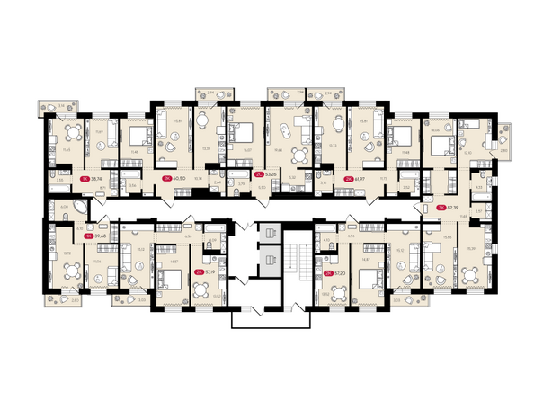 План 3-18 этажа
