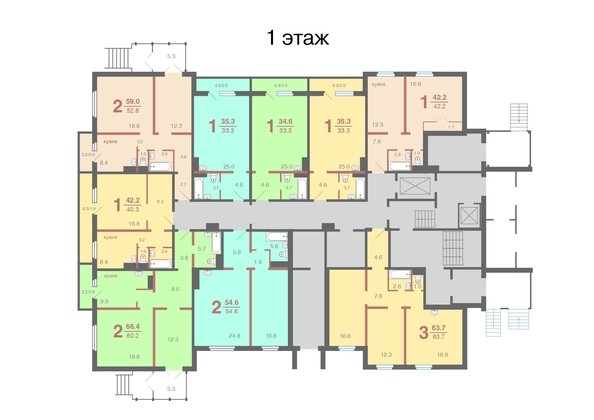 Типовая планировка 1 этажа