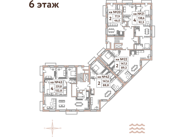 Планировка 6 этажа