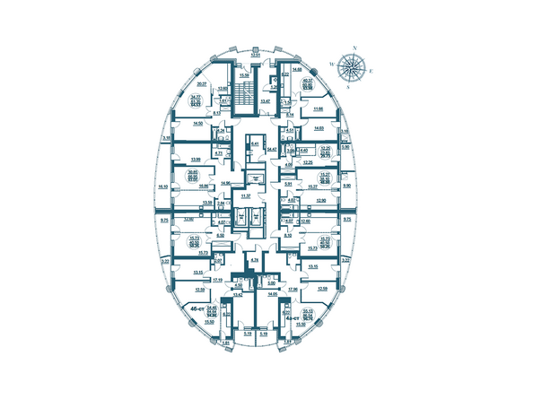 Планировка 21-25 этажей дома «Адмирал Ушакова»