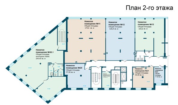 План Секция 1, этаж 2, нежилое этажа