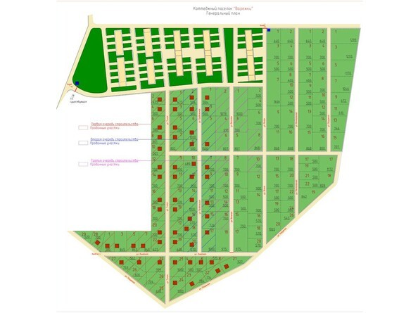 План расположения домов коттеджного поселка «Варежки»