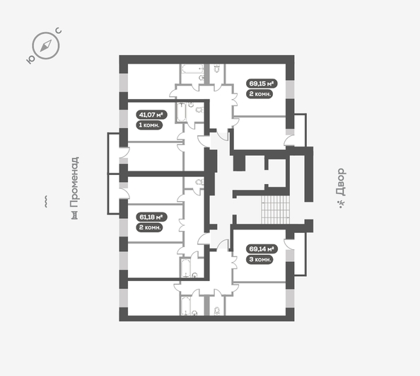 
   Продам 2-комнатную, 61.18 м², Сити-квартал Октябрьский, дом 2

. Фото 12.