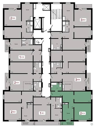 
   Продам 2-комнатную, 61 м², Мичурино, дом 2 строение 7

. Фото 1.