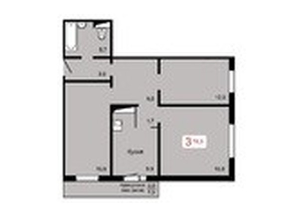
   Продам 3-комнатную, 78.3 м², Мичурино, дом 2 строение 4

. Фото 1.