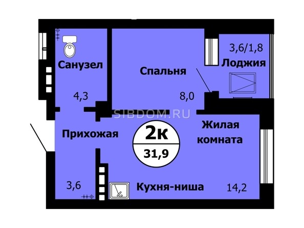 
   Продам 2-комнатную, 32 м², Серебряный, дом 1 корпус 2

. Фото 1.