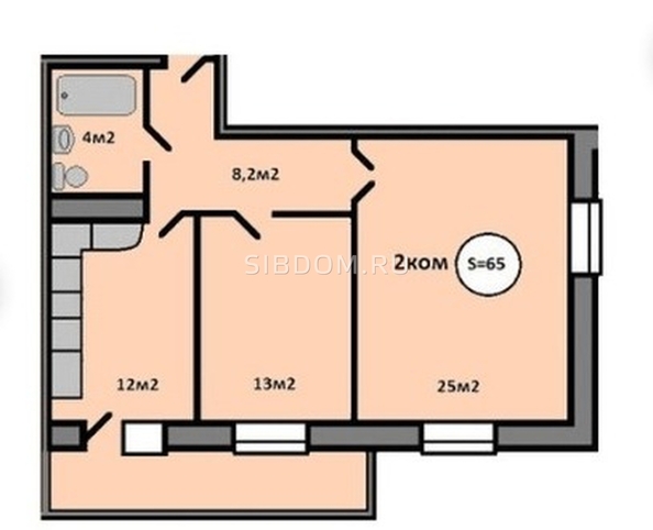 
   Продам 2-комнатную, 64.97 м², Квадро, дом 3

. Фото 1.