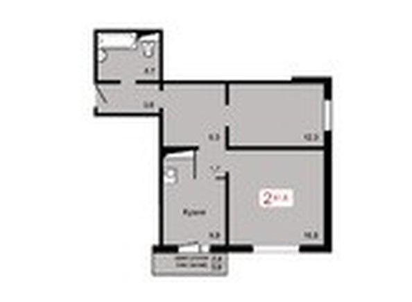 
   Продам 2-комнатную, 61 м², Мичурино, дом 2 строение 5

. Фото 1.