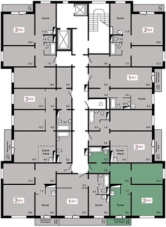 
   Продам 2-комнатную, 61 м², Мичурино, дом 2 строение 5

. Фото 2.