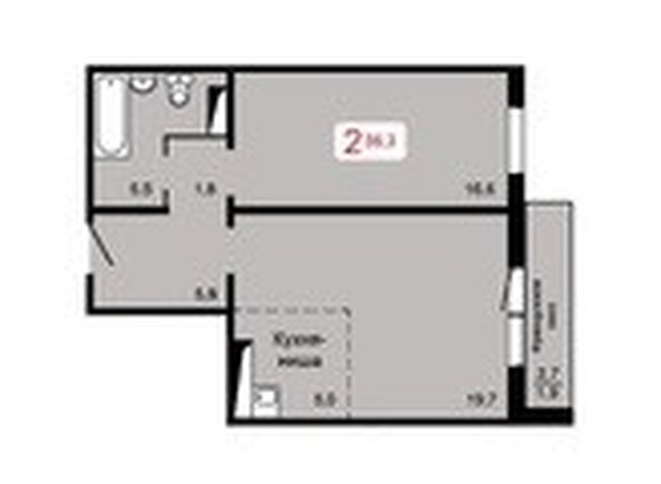 
   Продам 2-комнатную, 56.5 м², Мичурино, дом 2 строение 4

. Фото 1.
