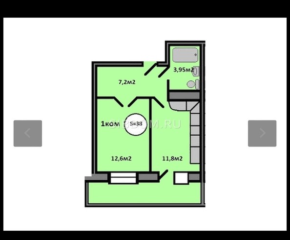 
   Продам 1-комнатную, 38.6 м², Квадро, дом 4

. Фото 1.
