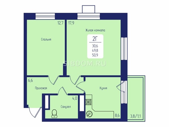 
   Продам 2-комнатную, 50.9 м², Univers (Универс), 2 квартал

. Фото 1.