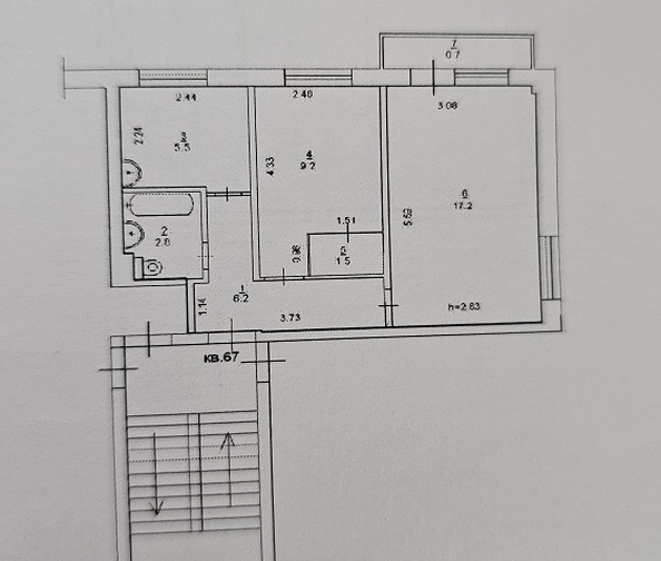 
   Продам 2-комнатную, 42.4 м², Устиновича ул, 14

. Фото 18.