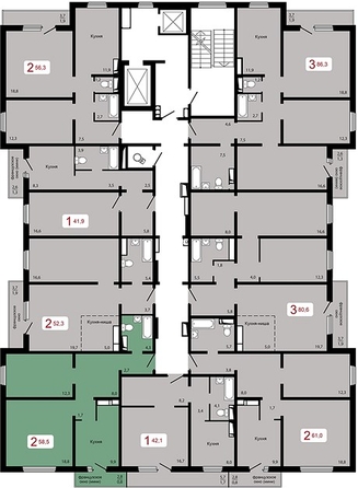 
   Продам 2-комнатную, 58.5 м², Мичурино, дом 2 строение 7

. Фото 1.