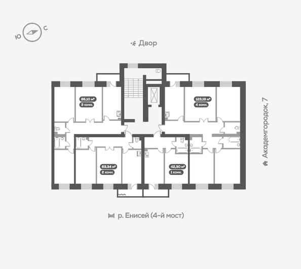 
   Продам 1-комнатную, 42.8 м², Академгородок ул, 78

. Фото 19.