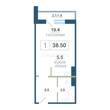 
   Продам 1-комнатную, 38.5 м², Дубенский, дом 7.2

. Фото 11.