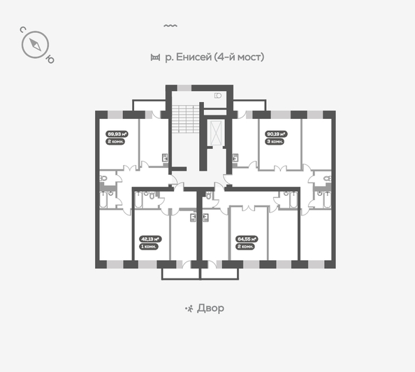 
   Продам 2-комнатную, 70.8 м², Академгородок ул, 80

. Фото 18.