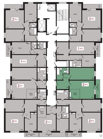 
   Продам 2-комнатную, 56.3 м², Мичурино, дом 2 строение 6

. Фото 5.