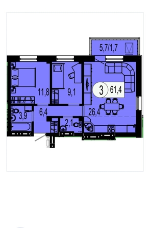 
   Продам 3-комнатную, 59 м², Лесников ул, 27

. Фото 20.